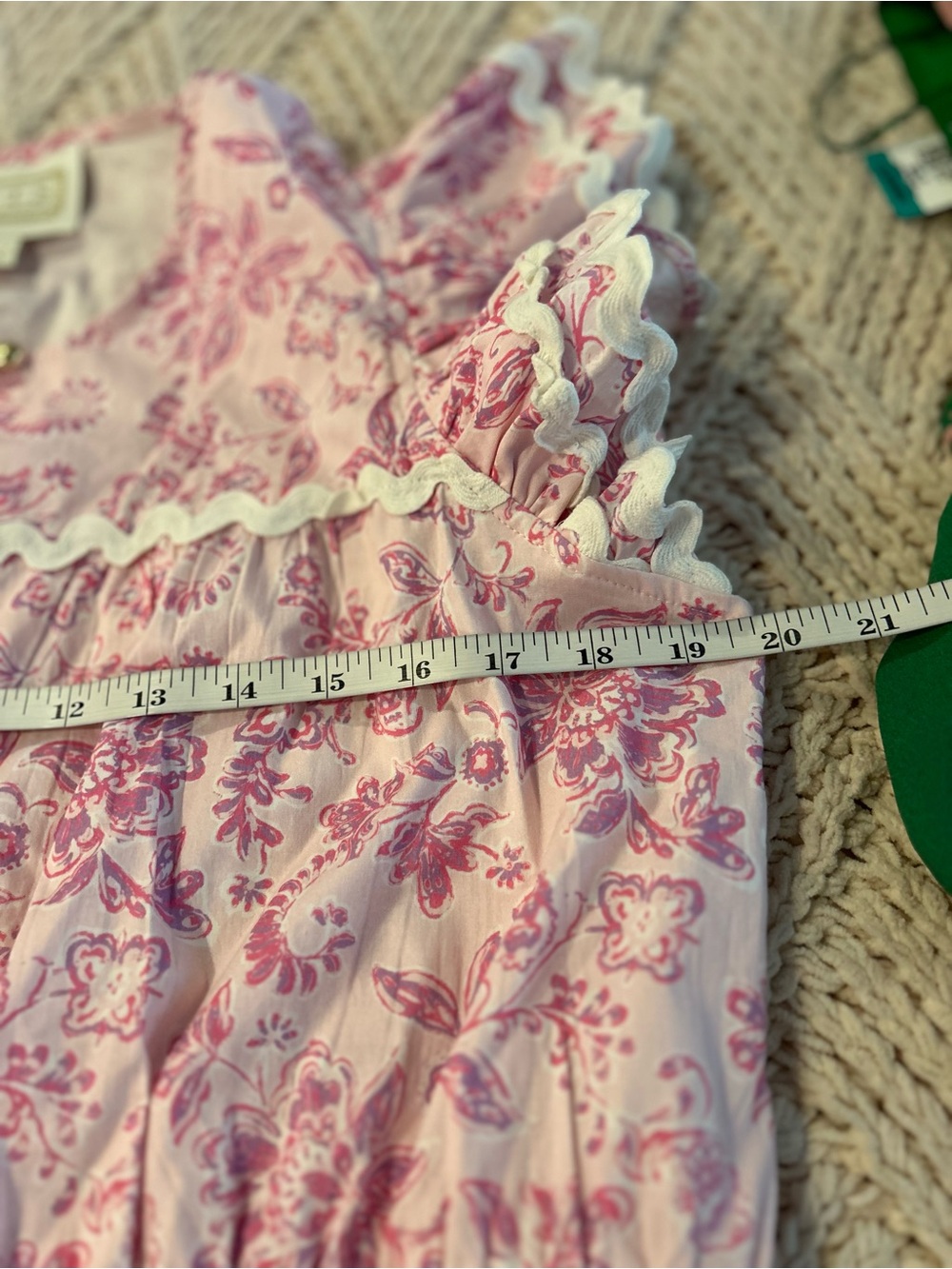 Sail to Sable Pink Floral Midi Dress with Ruffle Hem and Flutter Short Sleeves - Picture 7 of 9